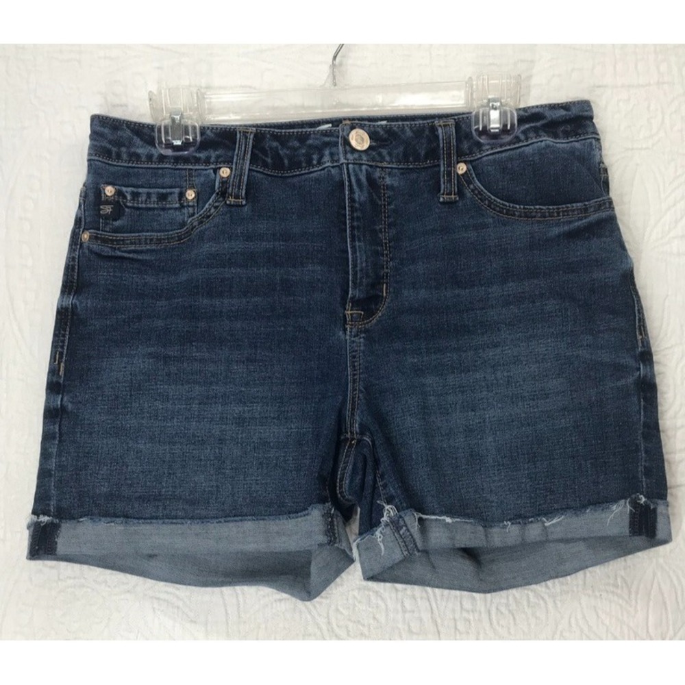 Seven Cut-Off Jean Shorts Size 10 Raw Rolled Hem Distressed
